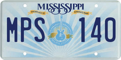 MS license plate MPS140