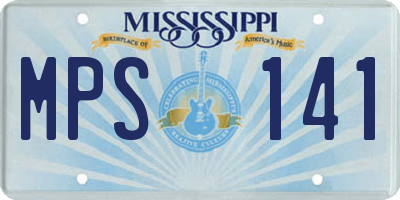 MS license plate MPS141