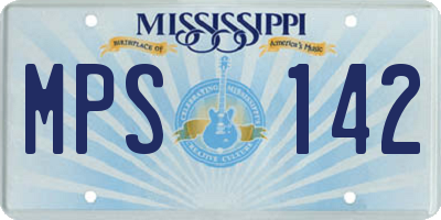 MS license plate MPS142