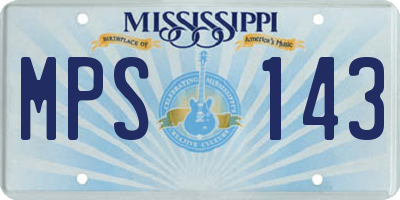 MS license plate MPS143