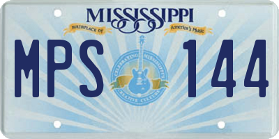 MS license plate MPS144
