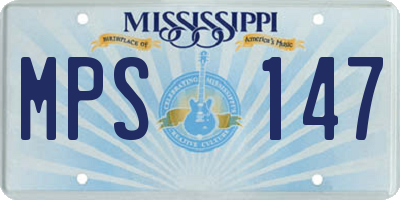 MS license plate MPS147