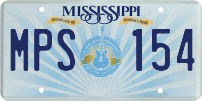 MS license plate MPS154