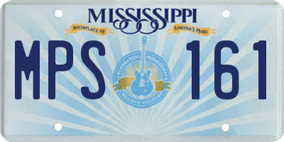 MS license plate MPS161