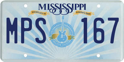 MS license plate MPS167