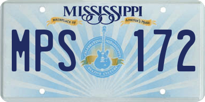 MS license plate MPS172