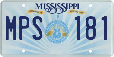 MS license plate MPS181