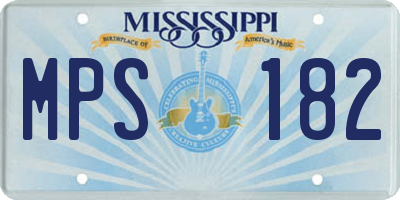 MS license plate MPS182