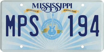MS license plate MPS194