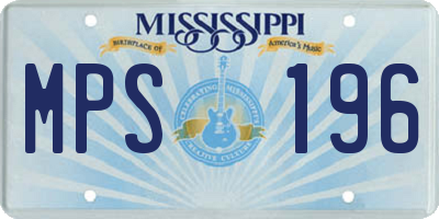 MS license plate MPS196