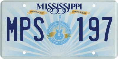 MS license plate MPS197