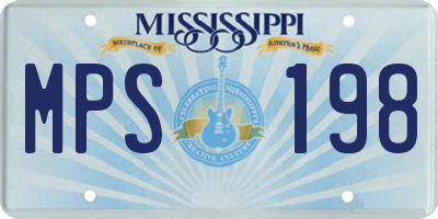 MS license plate MPS198