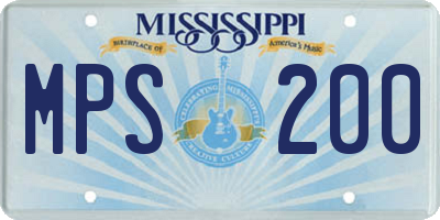 MS license plate MPS200