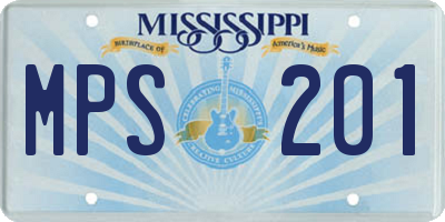 MS license plate MPS201