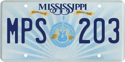 MS license plate MPS203