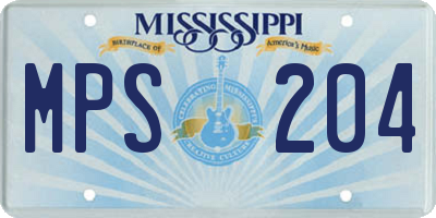 MS license plate MPS204