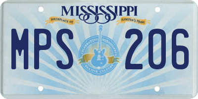 MS license plate MPS206