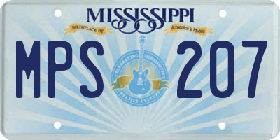 MS license plate MPS207
