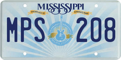 MS license plate MPS208