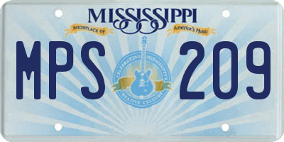 MS license plate MPS209