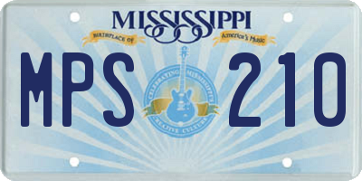 MS license plate MPS210