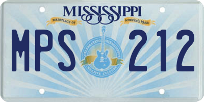 MS license plate MPS212
