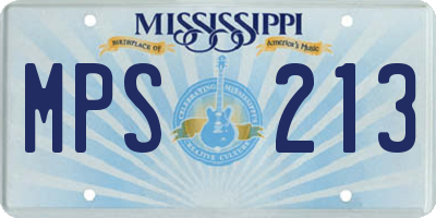 MS license plate MPS213