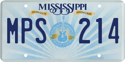 MS license plate MPS214
