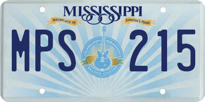 MS license plate MPS215