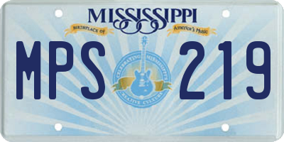 MS license plate MPS219
