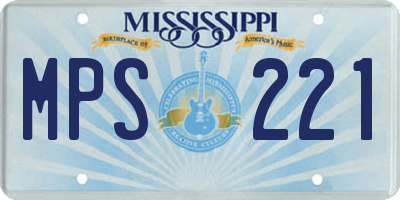 MS license plate MPS221