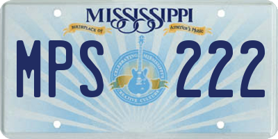 MS license plate MPS222