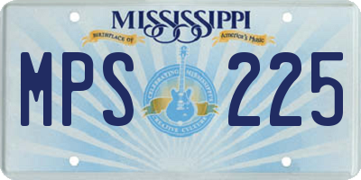 MS license plate MPS225