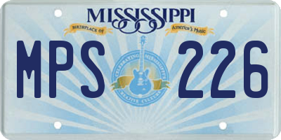 MS license plate MPS226