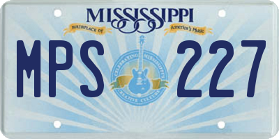 MS license plate MPS227