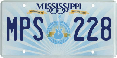 MS license plate MPS228