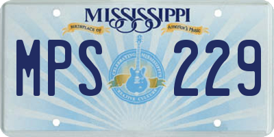 MS license plate MPS229