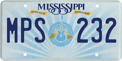 MS license plate MPS232