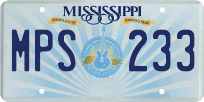MS license plate MPS233