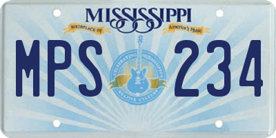 MS license plate MPS234