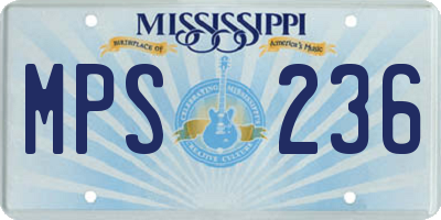 MS license plate MPS236