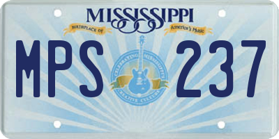 MS license plate MPS237