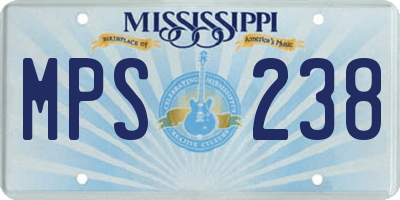 MS license plate MPS238