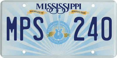 MS license plate MPS240