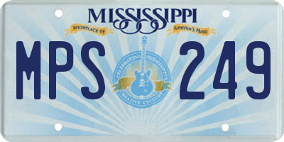 MS license plate MPS249