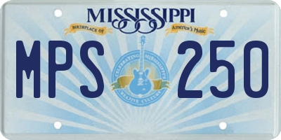 MS license plate MPS250