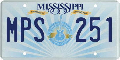 MS license plate MPS251