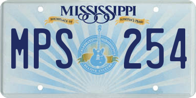 MS license plate MPS254