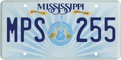 MS license plate MPS255