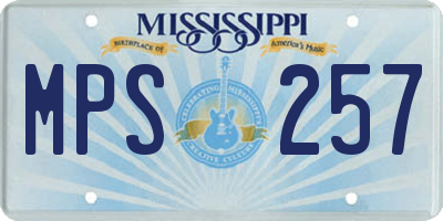 MS license plate MPS257